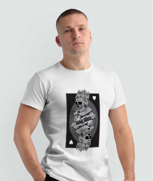 Мъжка тениска с щампа Готика Hearts King skull I - TShirtArtShop.com